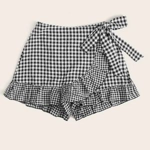 Black Gingham Plaid Skort NEVER WORN